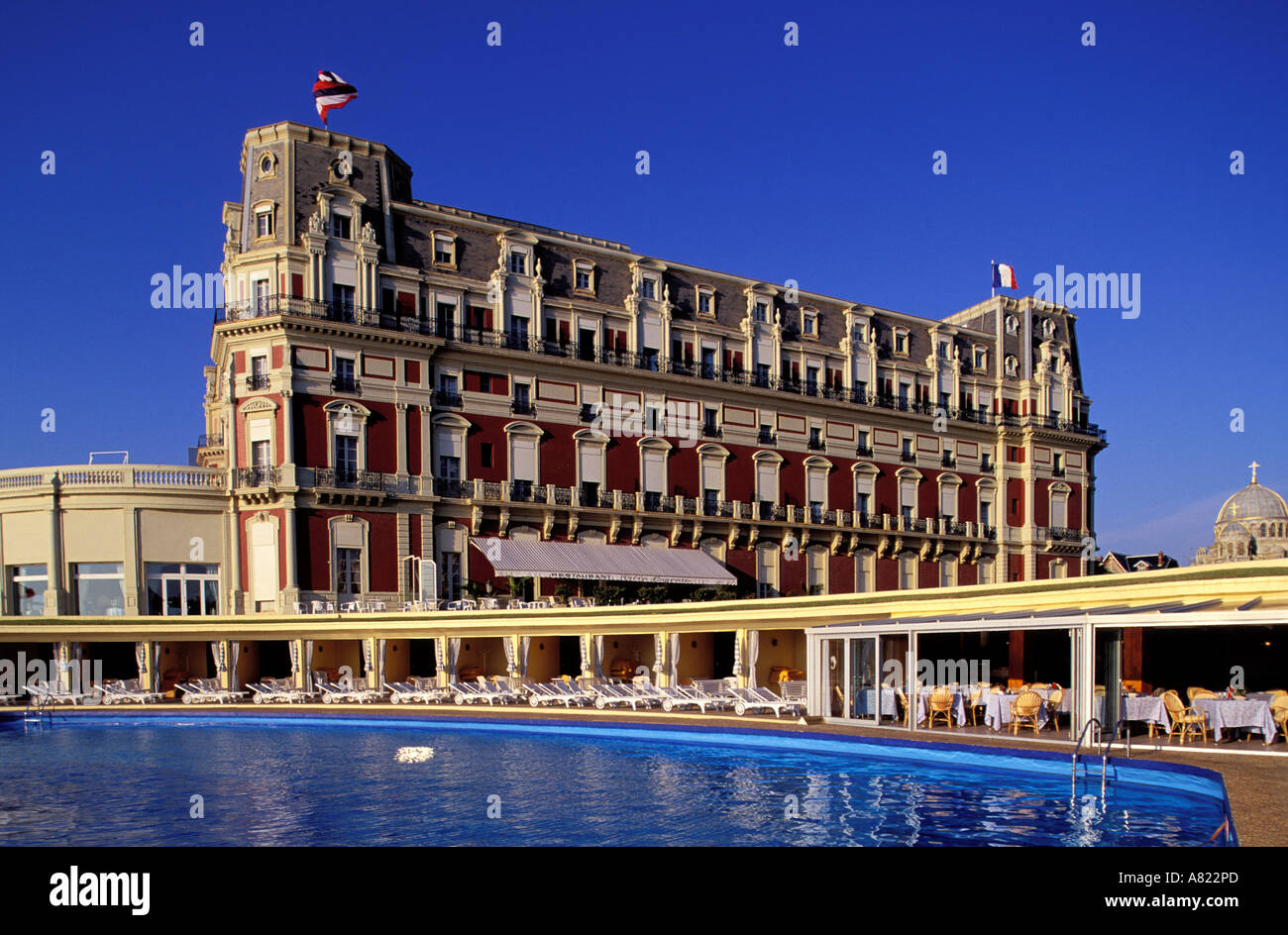 France, Pyrenees Atlantiques, Basque country, hotel du palais at Biarritz Stock Photo