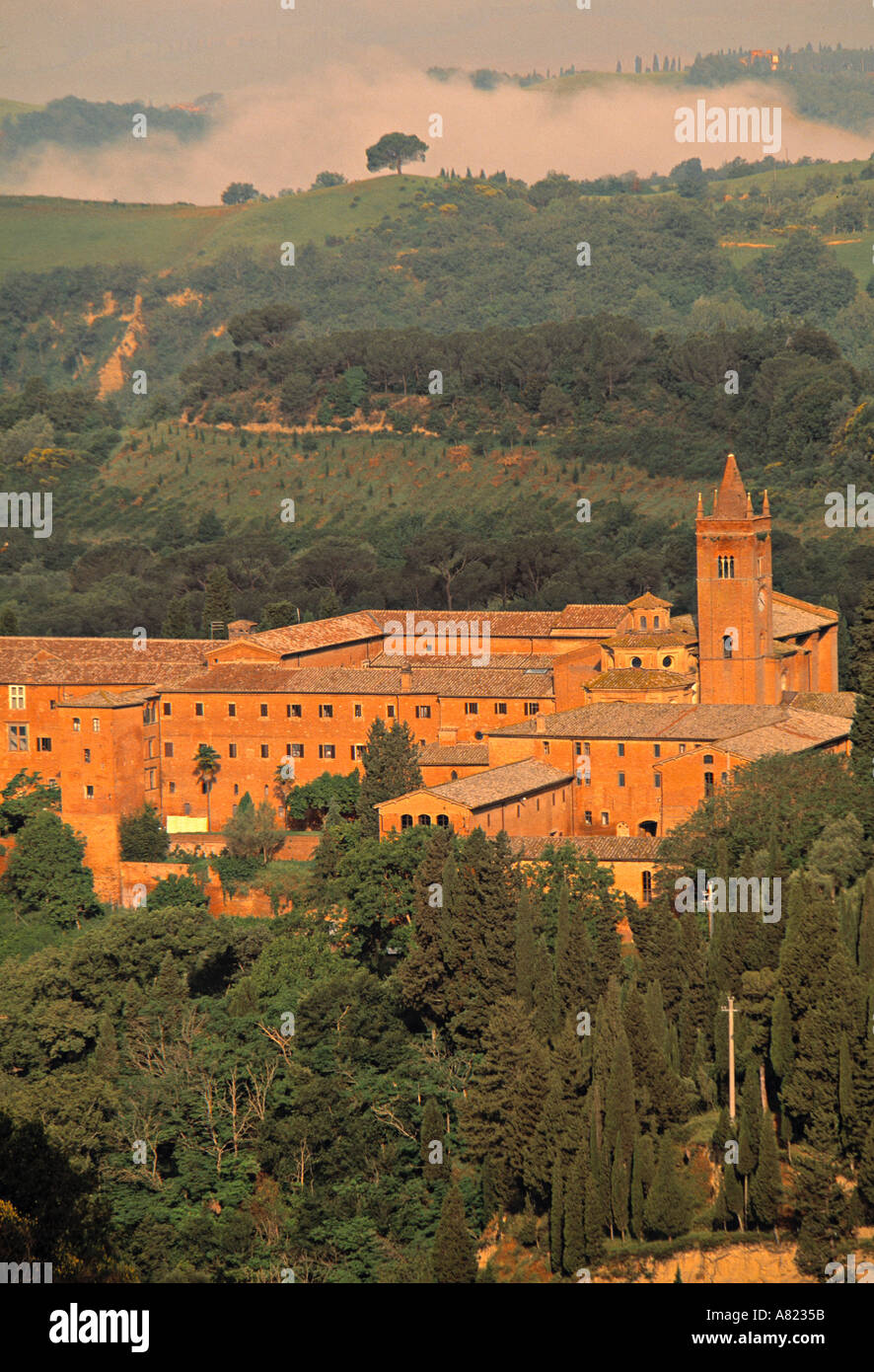 Abbazia di Monte Oliveto Maggiore, Tuscany, Italy Stock Photo