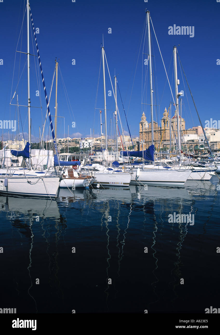 Msida Creek Yacht Marina, Malta Stock Photo