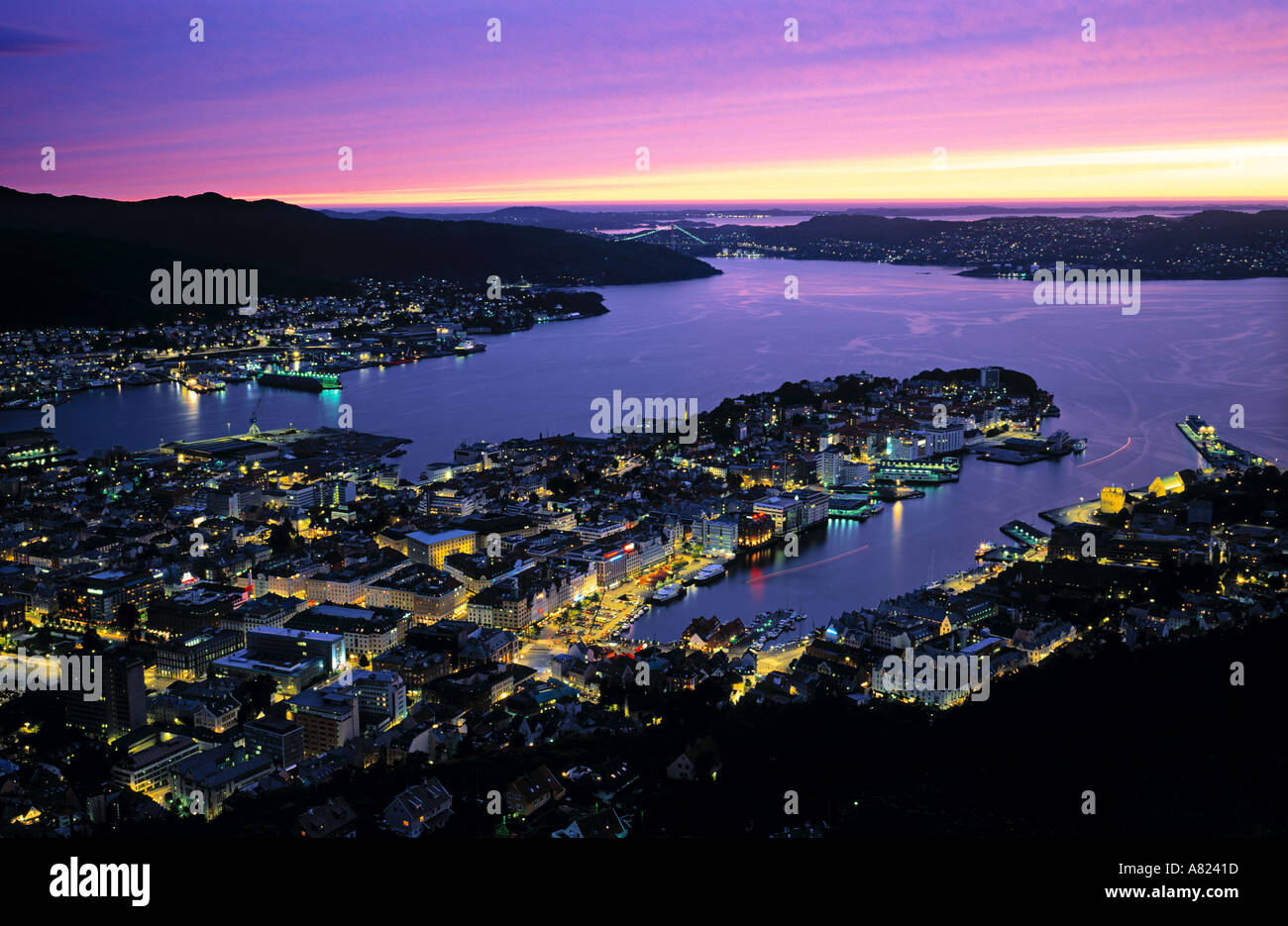 View over Bergen, Norway Stock Photo - Alamy
