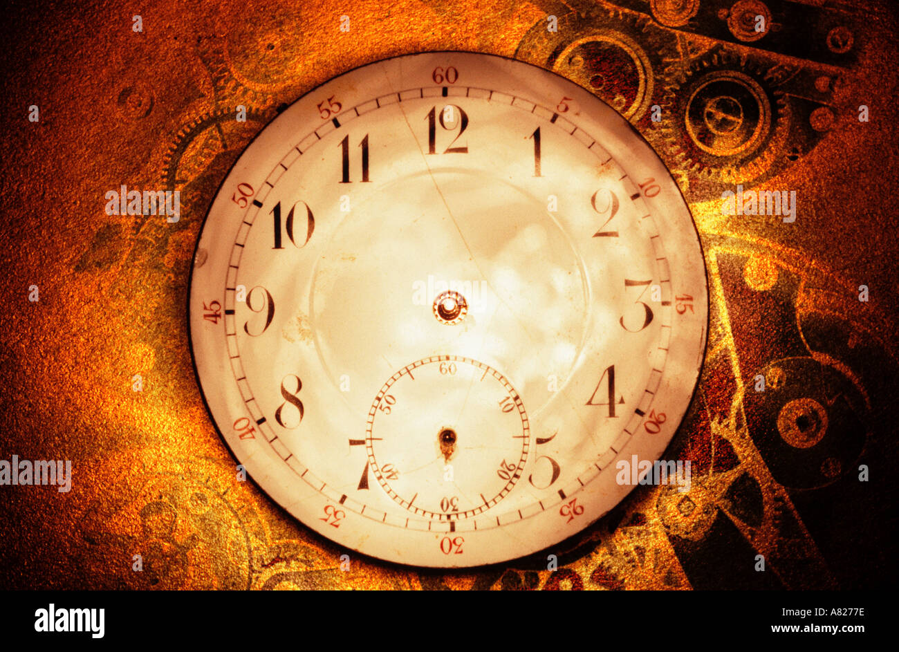antique watch face montage Stock Photo Alamy