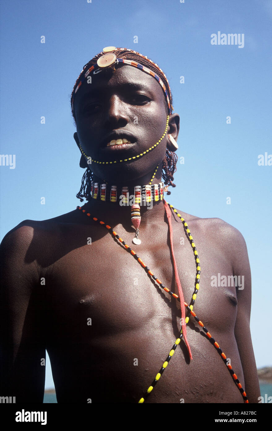 El Molo Boy Lake Turkana Kenya East Africa Stock Photo
