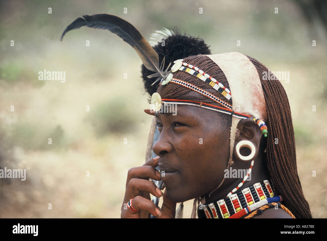 Samburu Warrior Kenya East Africa Stock Photo