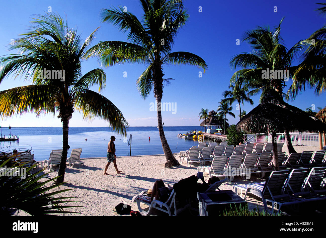United States, Florida, Key Largo, Mariott private beach Stock Photo