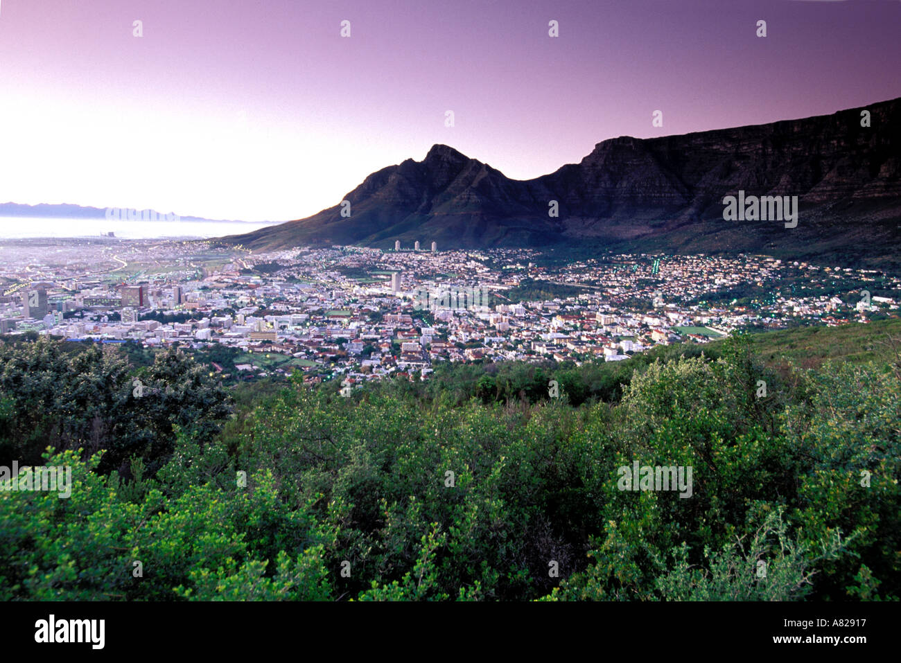 South Africa, Cape Town, Sunrise over Table Mountain Stock Photo - Alamy