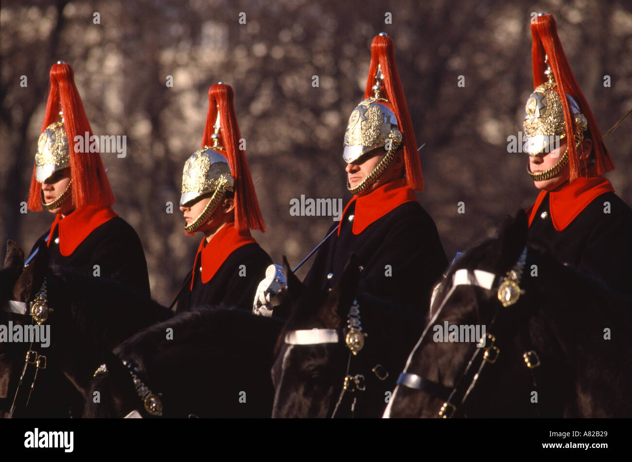 Changing of the Guard ceremony Performed daily on Horse Guards Parade London England Stock Photo