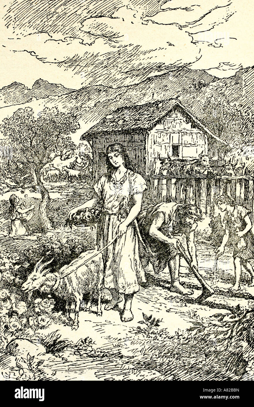 Bronze Age. Agriculture. Antique illustration. 1924 Stock Photo Alamy