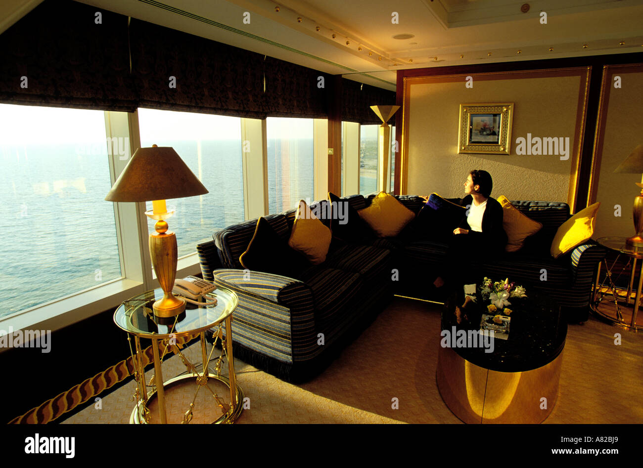 Dubai, United Arab Emirates, suite of the prestigious hotel Burj Al Arab Stock Photo