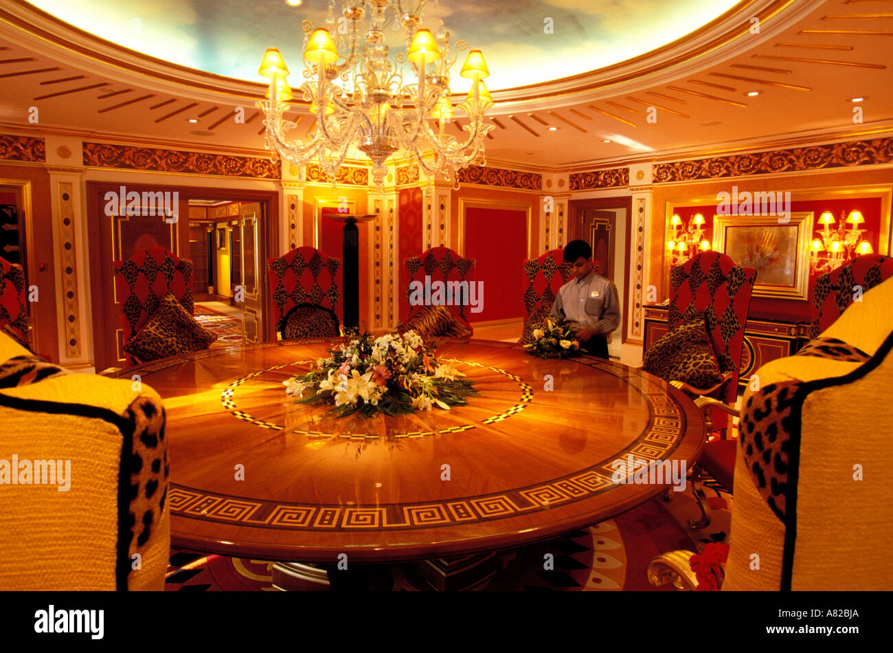 Dubai, United Arab Emirates, suite of the prestigious hotel Burj Al Arab Stock Photo