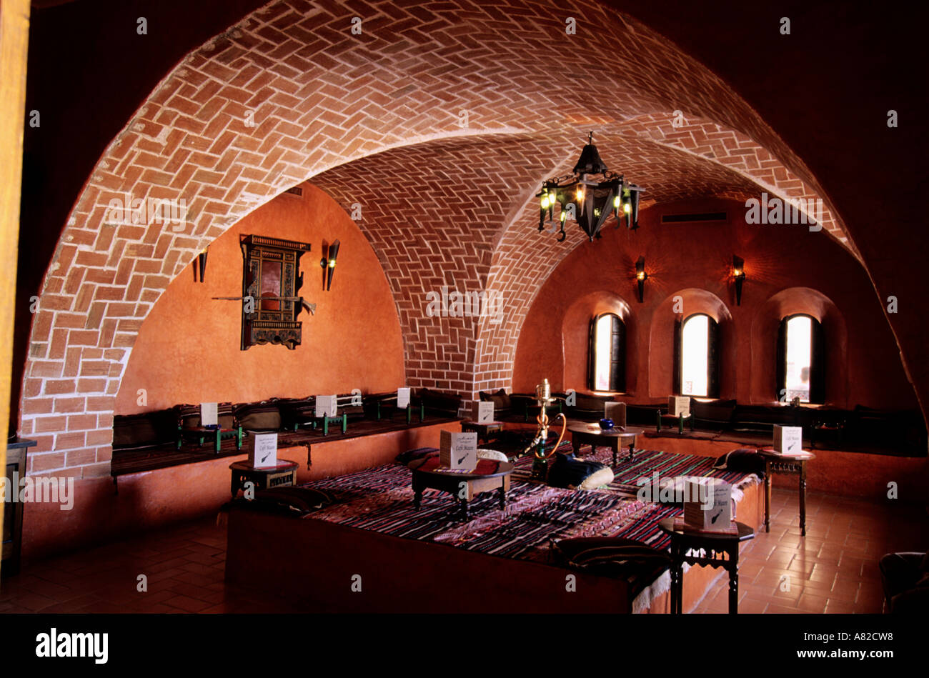 Tunisia, Djerba, Zarzis, the Café Maure in Odyssée hotel Stock Photo