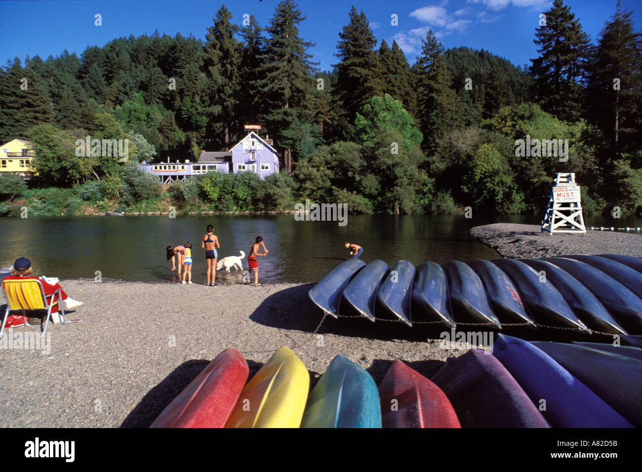 California, Russian River, Beach at Monte Rio Stock Photo Alamy