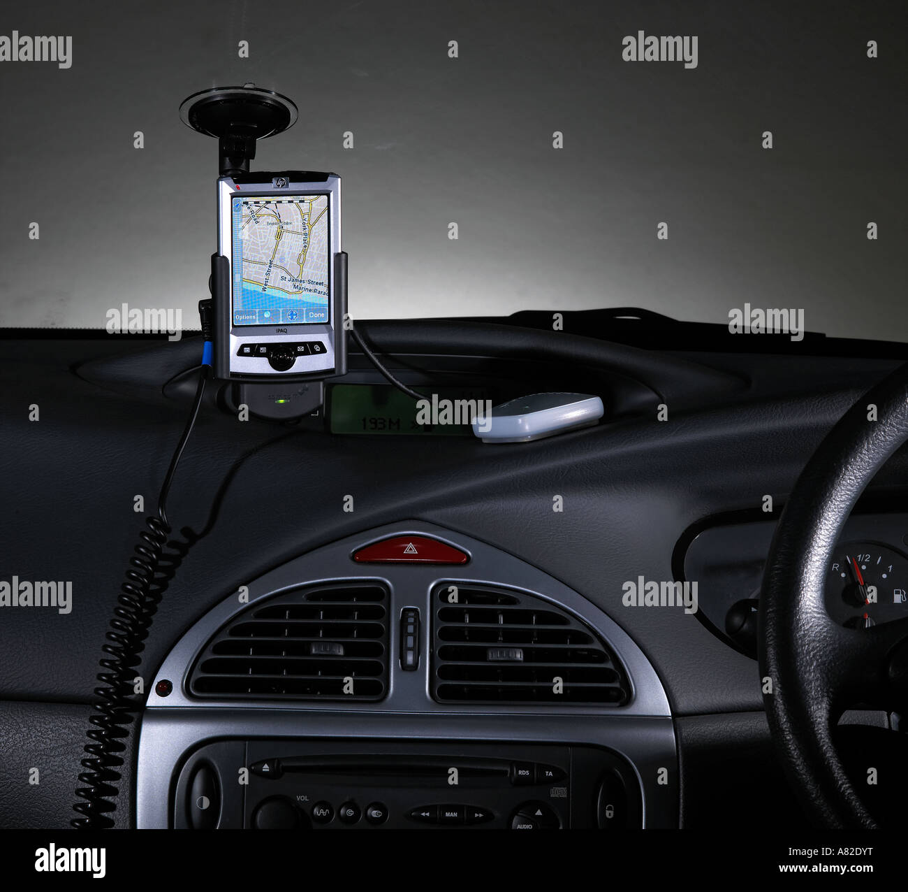 Satellite Navigation in a car Stock Photo Alamy