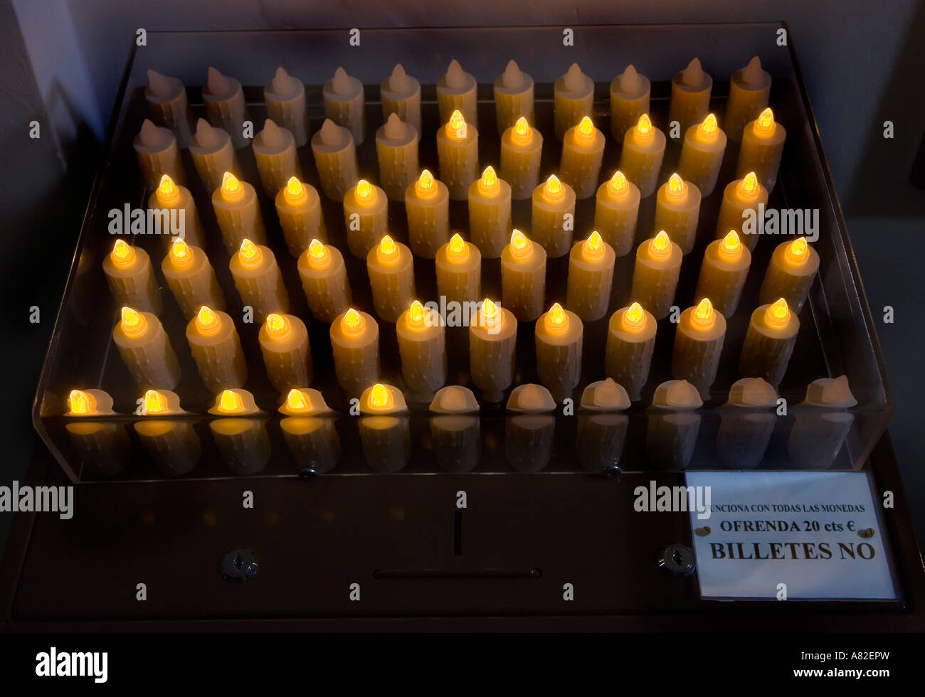 Artificial candles catholic church hi-res stock photography and images -  Alamy