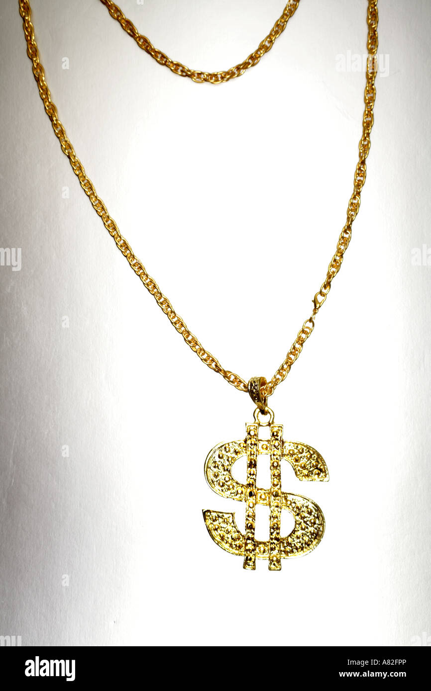 Dollar sign necklace Stock Photo - Alamy