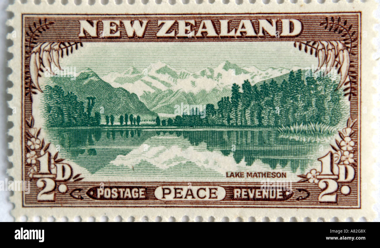 New Zealand postage stamp detail Stock Photo