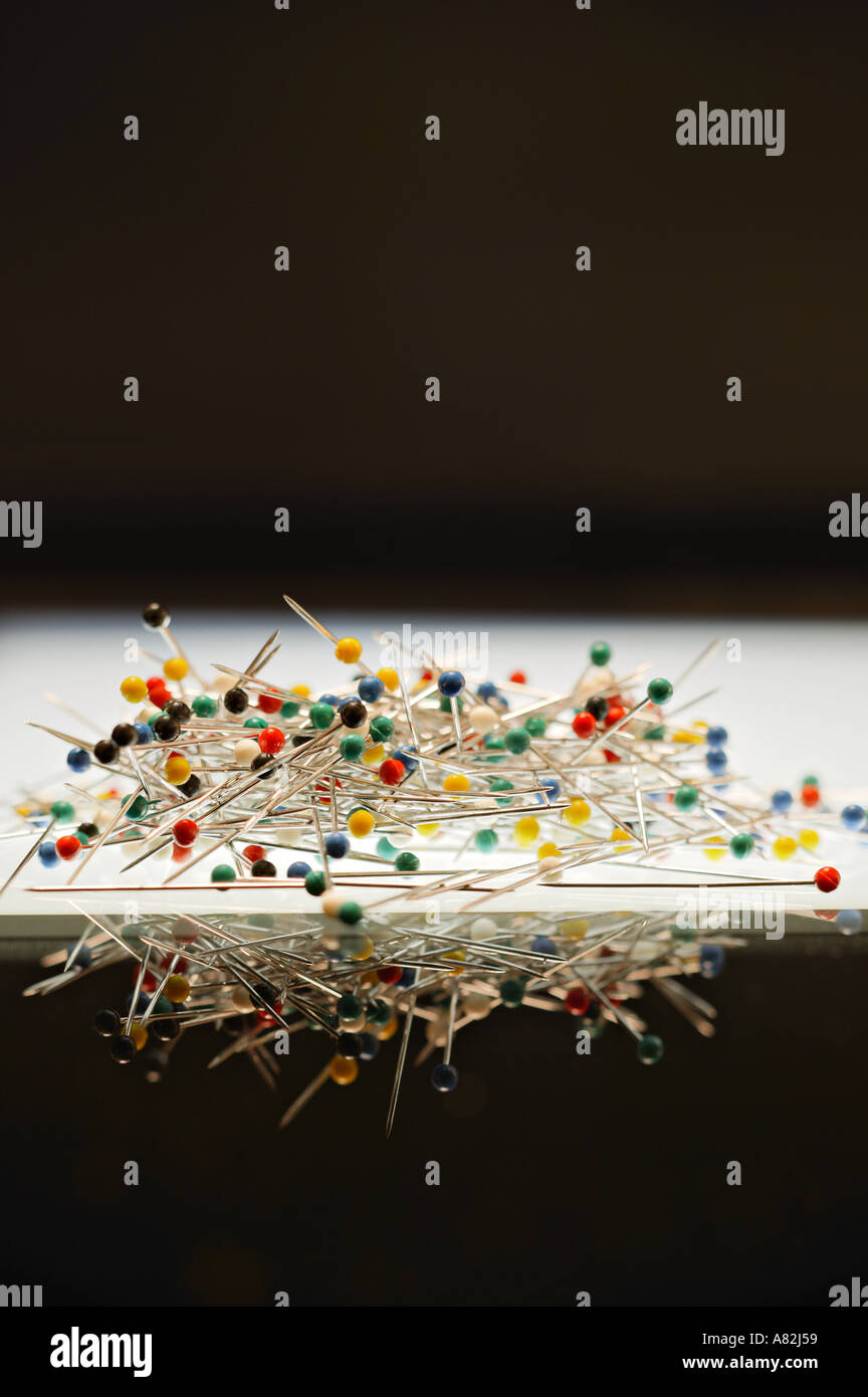 Pile of straight pins Stock Photo Alamy