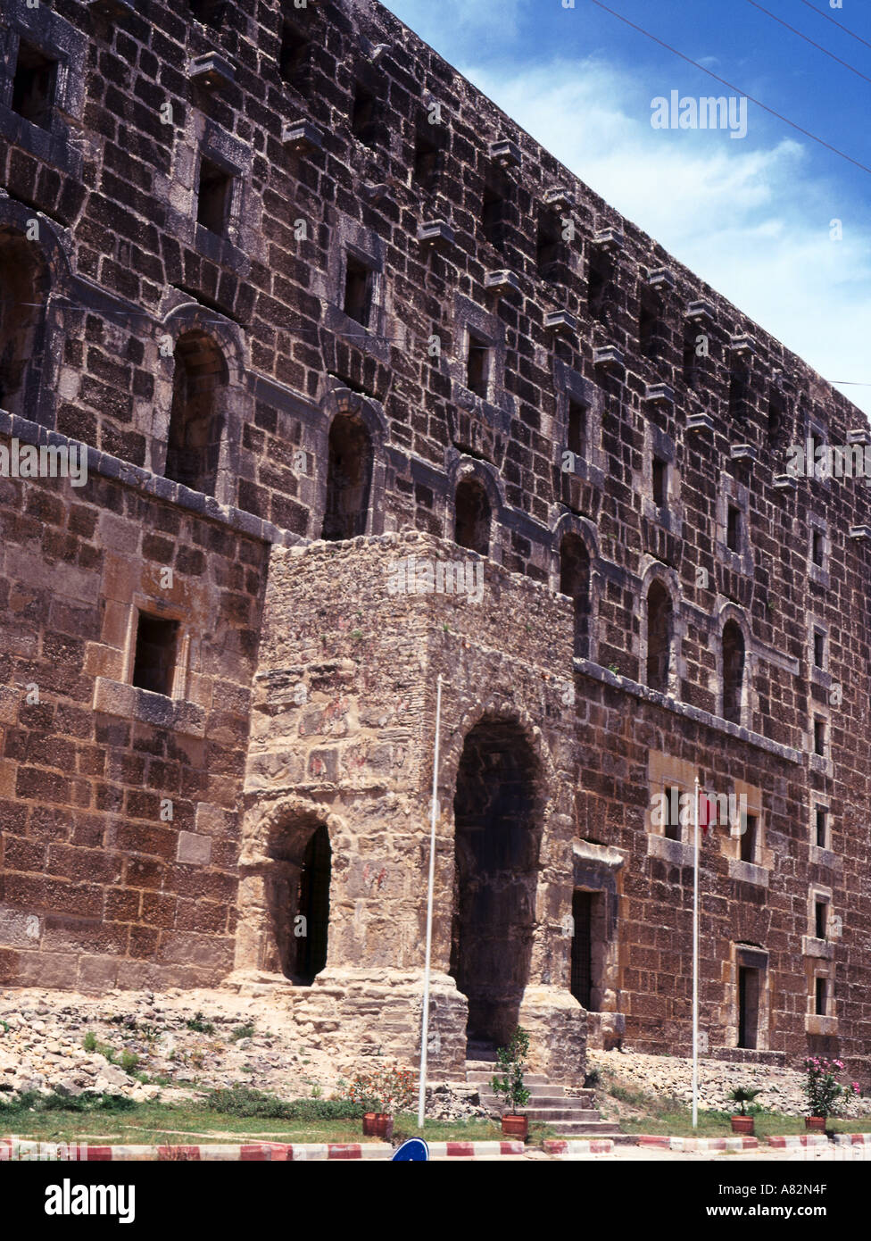 Exterior of scena of theatre Aspendos Turkey Stock Photo