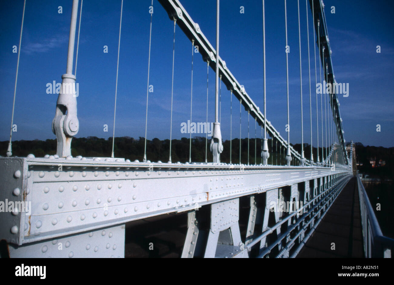 Menai suspension bridge Wales Stock Photo