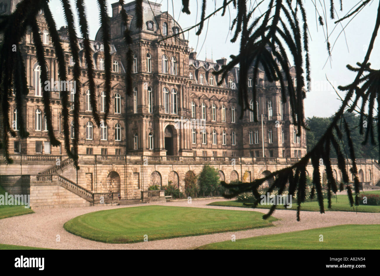 Façade of Bowes Museum Durham UK Stock Photo