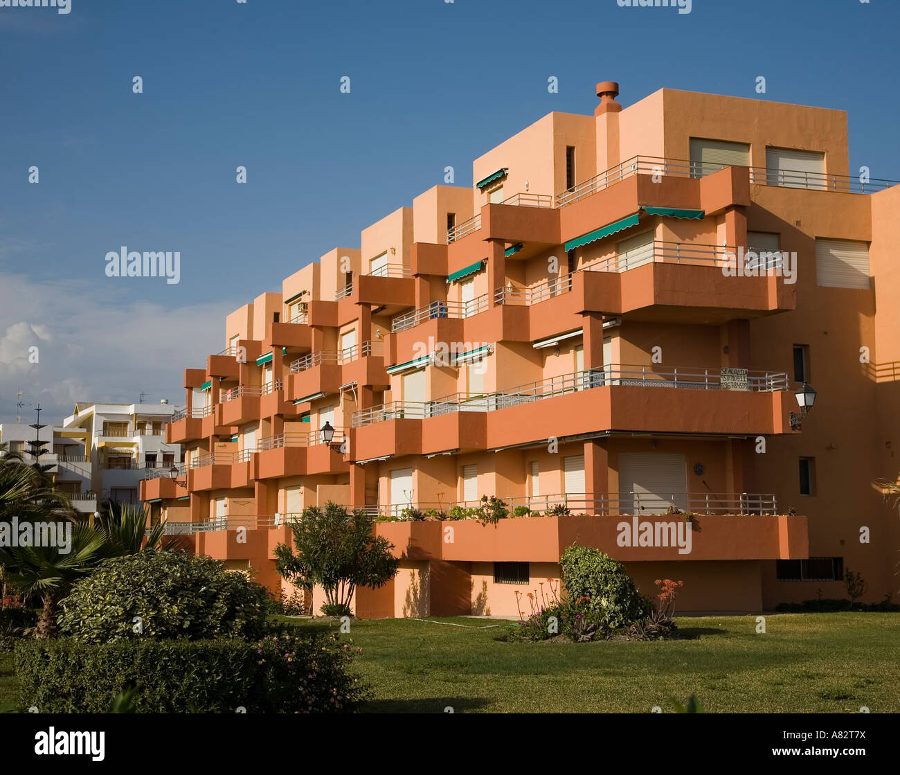 Modern apartment blocks on coastal development in new resort Salobrena Costa del Sol Spain Stock Photo