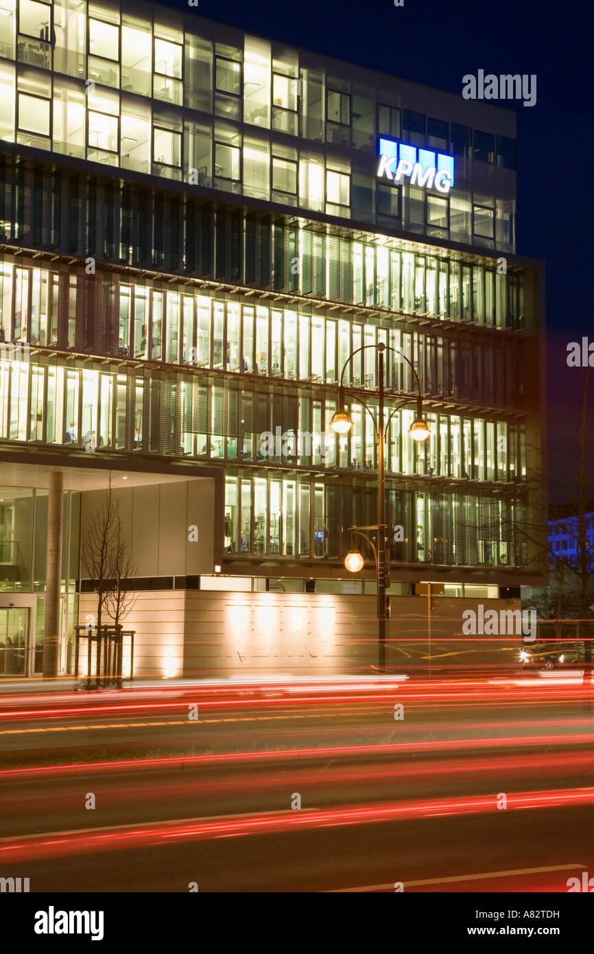 Berlin KPMG headquarter in Tiergarten at dusk Stock Photo