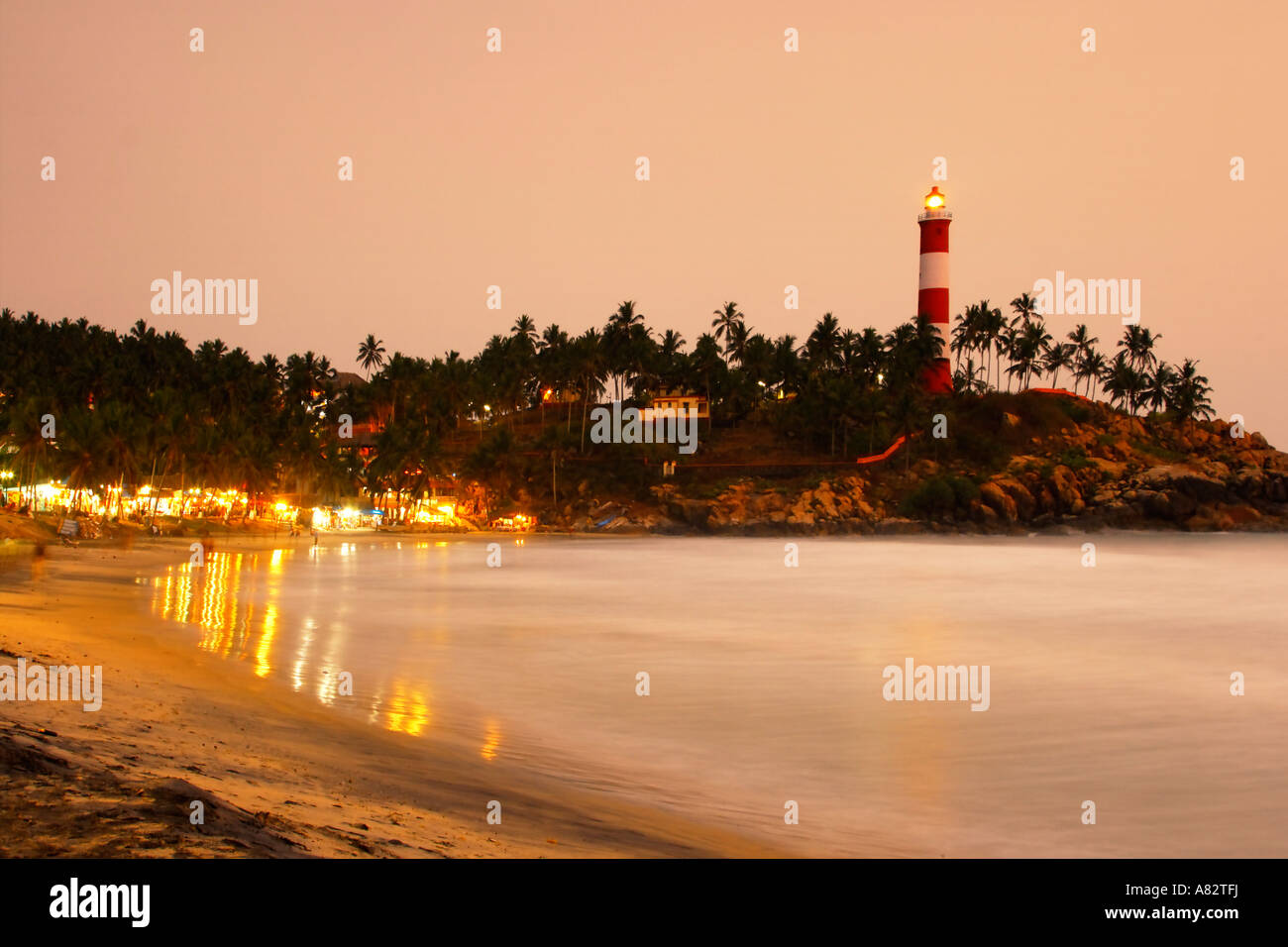 India Kerala Kovallam beach sunset Stock Photo