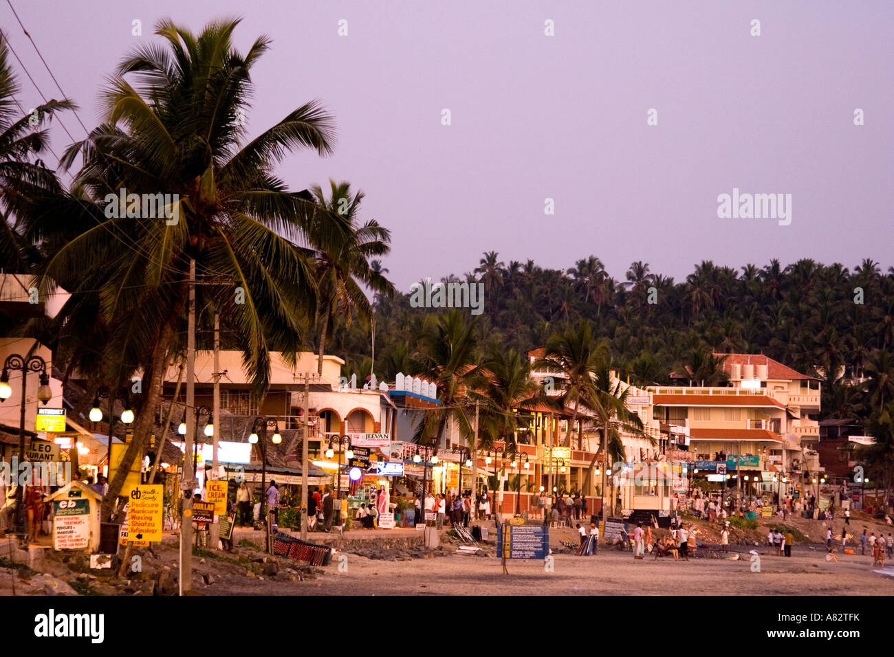 India Kerala Kovallam beach sunset Stock Photo