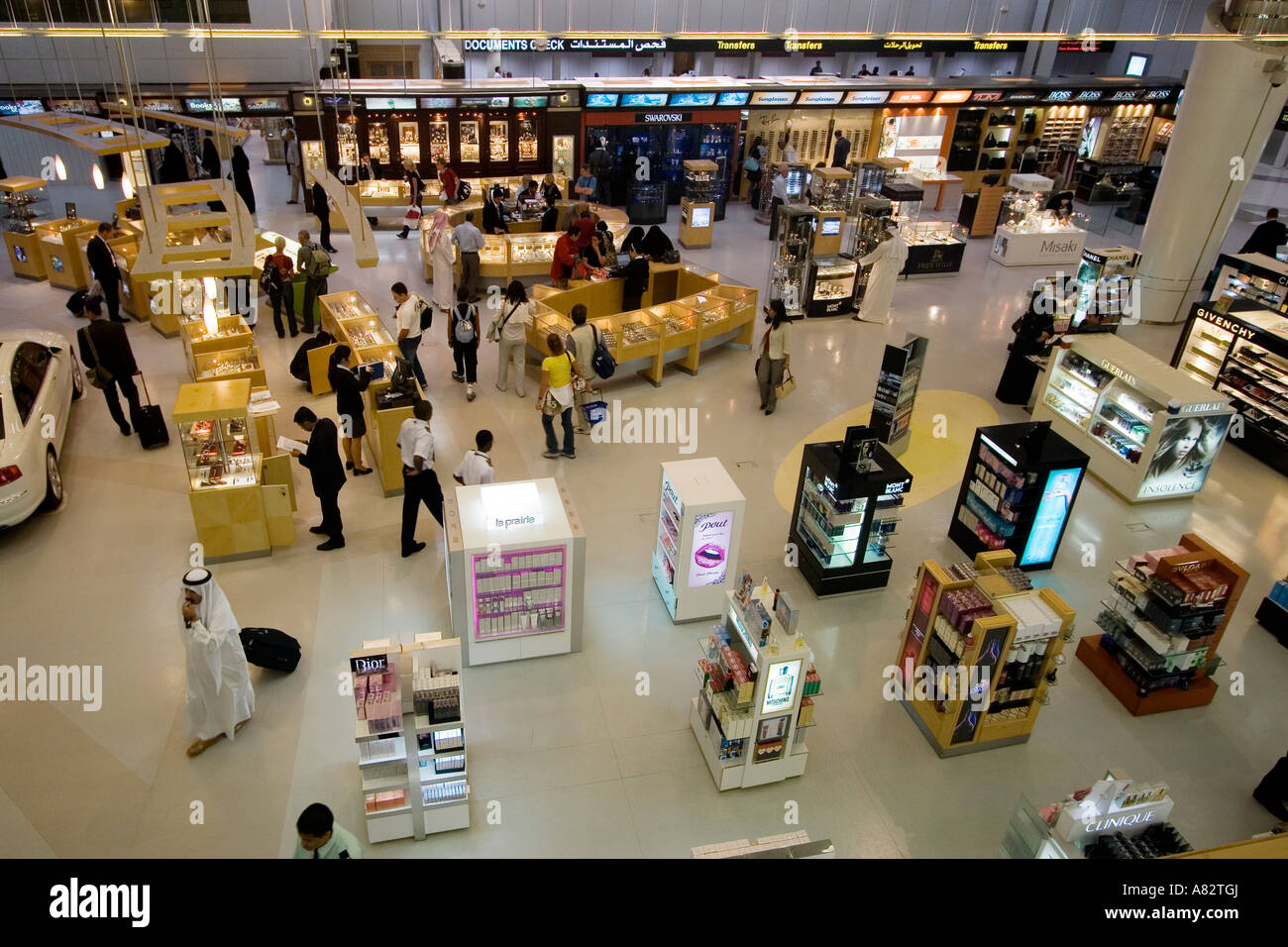 Qatar Doha airport duty free shopping Stock Photo