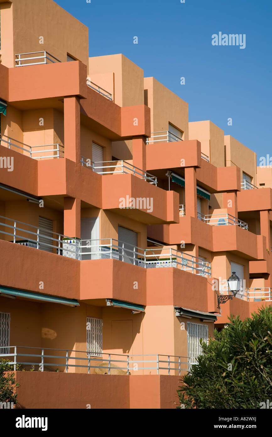 Modern apartment holiday blocks on coastal development in new resort Salobrena Costa del Sol Spain Stock Photo