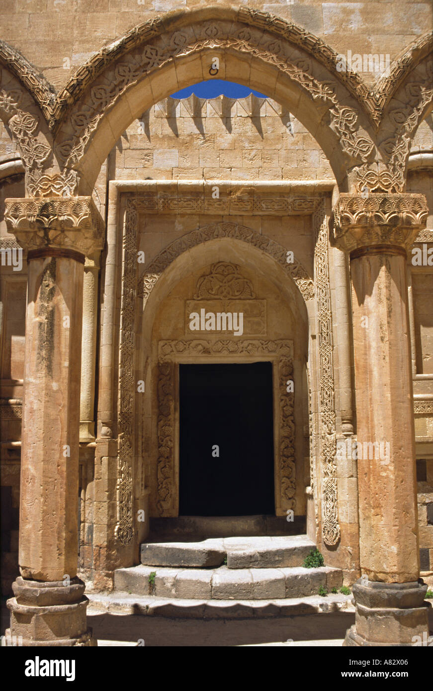 Portal of the Palace of Ishac Pasha near Dogubayazid, Turkey Stock Photo