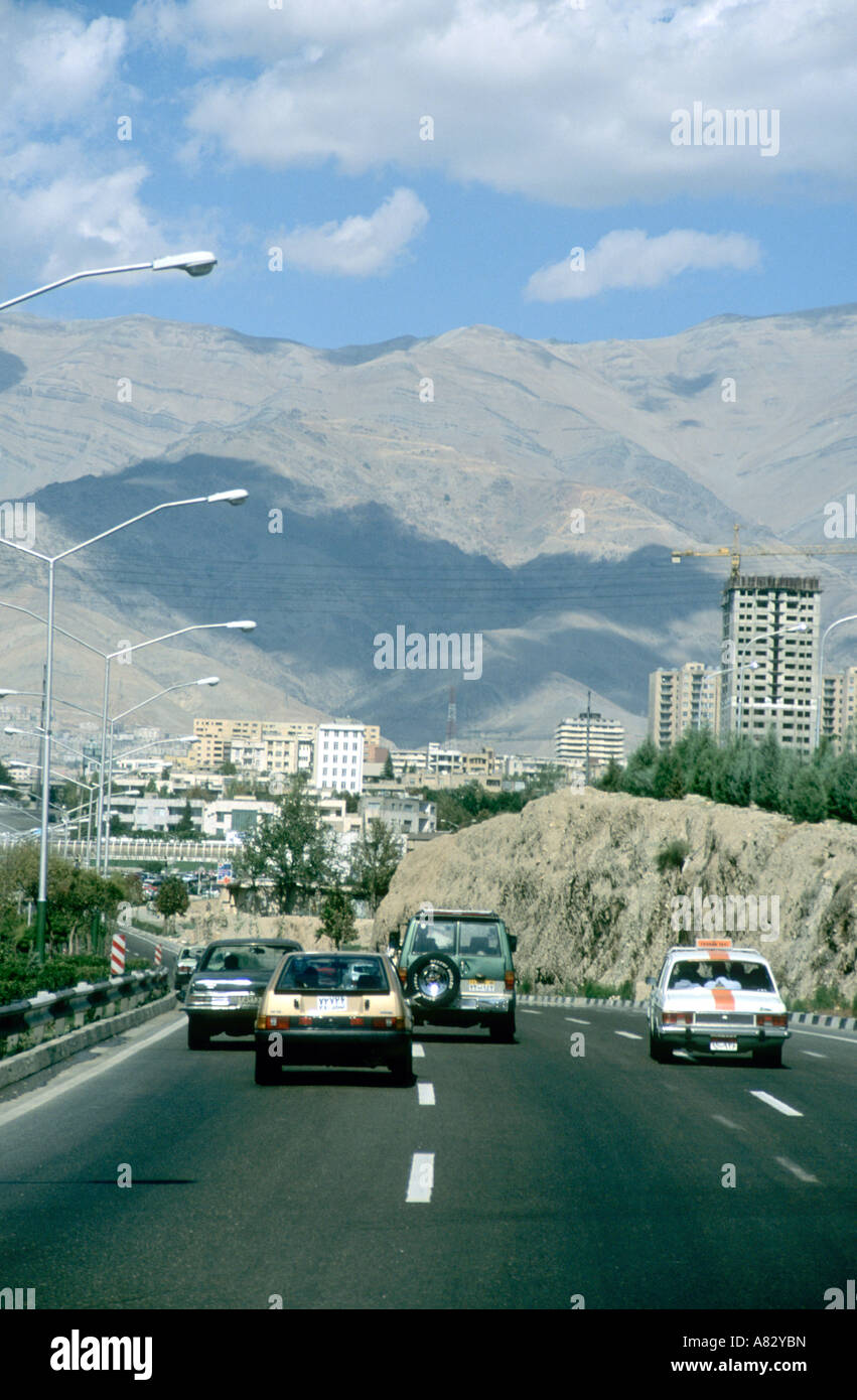 City Street Traffic in Tehran Iran Stock Photo