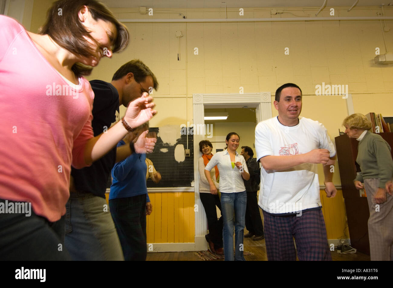 Salsa dance class with colombian dance instructors in Fredericton New Brunswick Canada Stock Photo