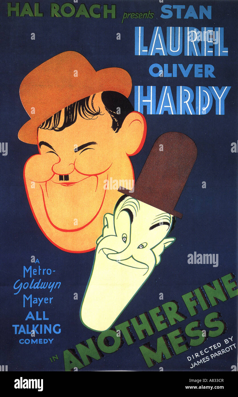 ANOTHER FINE MESS - poster for 1930 Hal Roach film with Stan Laurel and Oliver Hardy Stock Photo