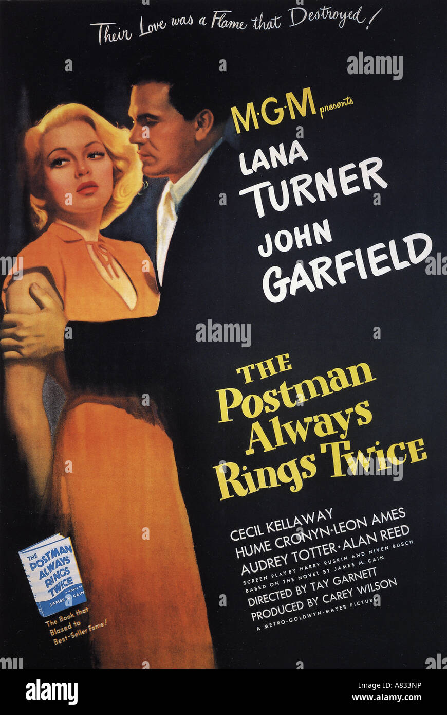 THE POSTMAN ALWAYS RINGS TWICE - poster for 1946 MGM film with Lana Turner and John Garfield Stock Photo