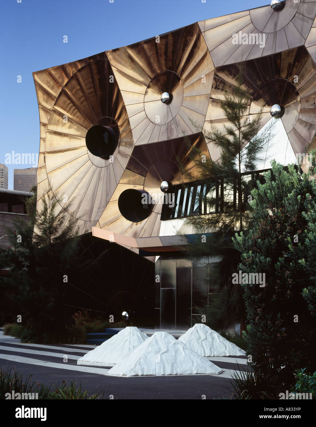 Exterior detail of the VCA (Victoria College of the Arts) Hub building, Melbourne, Australia