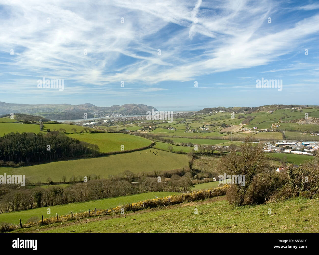 Scene from Upper Colwyn Bay towards Conwy Stock Photo Alamy
