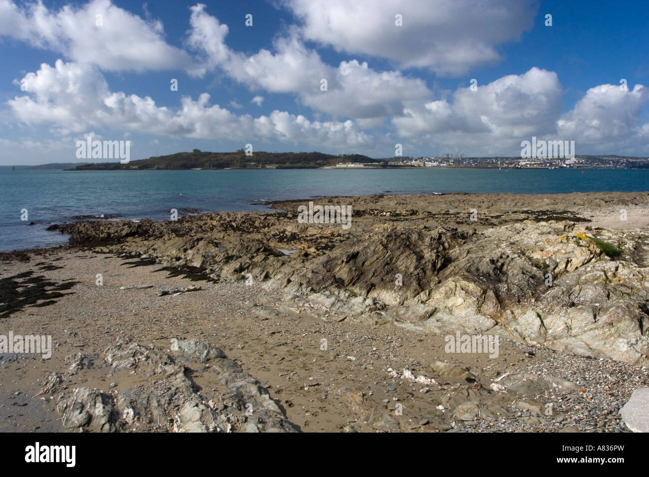Looking across Carrick Roads to Falmouth from St Mawes Falmouth Harbour