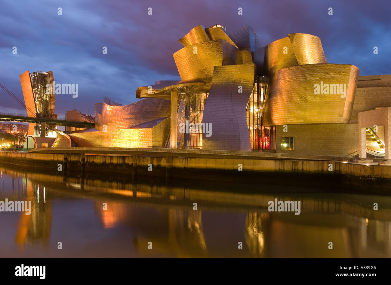 Spain Biskaia Bilbao View of the Guggenheim Museum Stock Photo