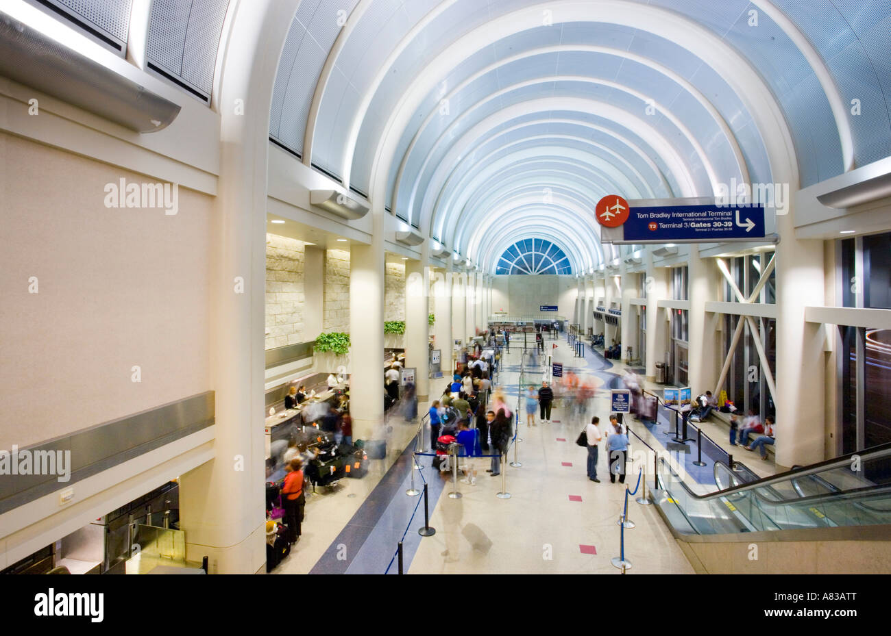 Inside the American Airlines terminal at Los Angeles International Airport Stock Photo
