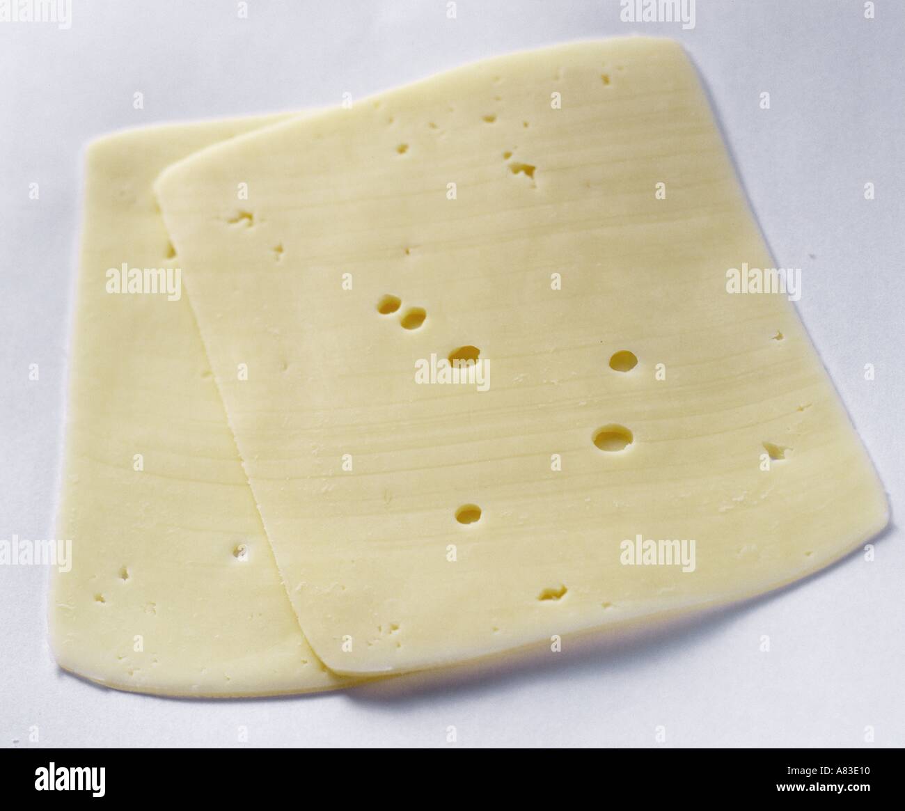 Two Slices of Edam Cheese Stock Photo Alamy