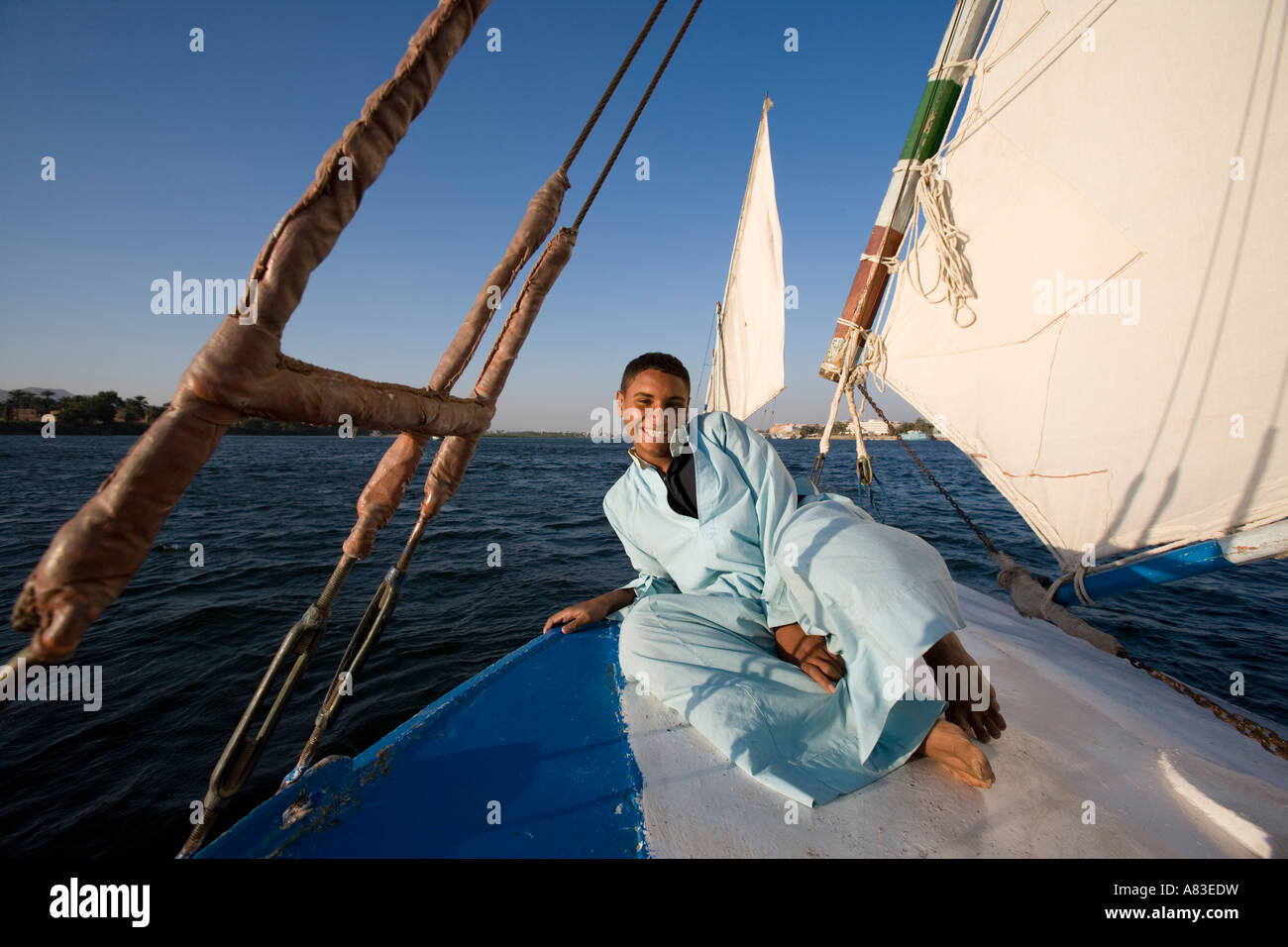 Egyptian boy boat hi-res stock photography and images - Alamy