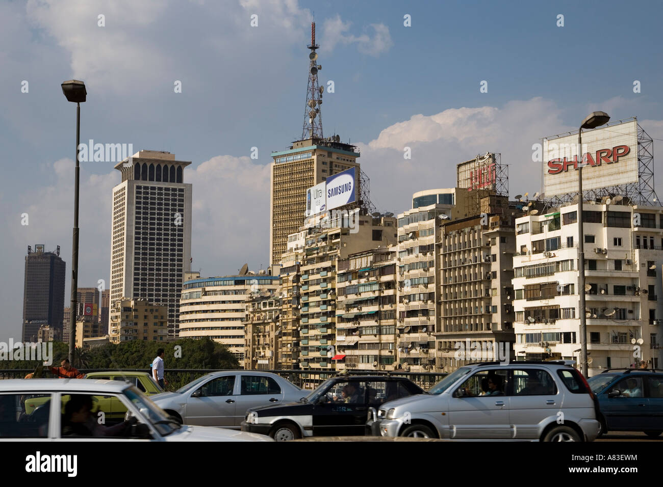 Traffic in downtown Cairo Stock Photo