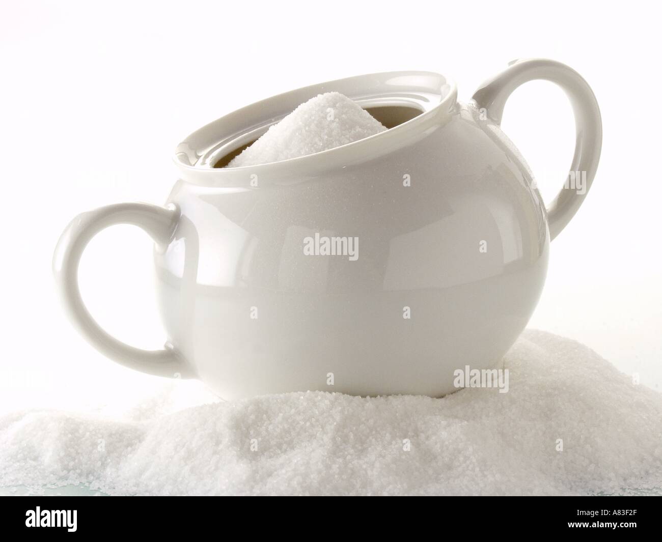 A Sugar Bowl with Granulated Sugar Stock Photo