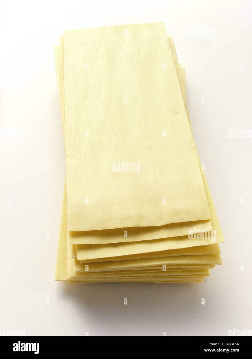 A Stack of Uncooked Lasagna Noodles Stock Photo Alamy