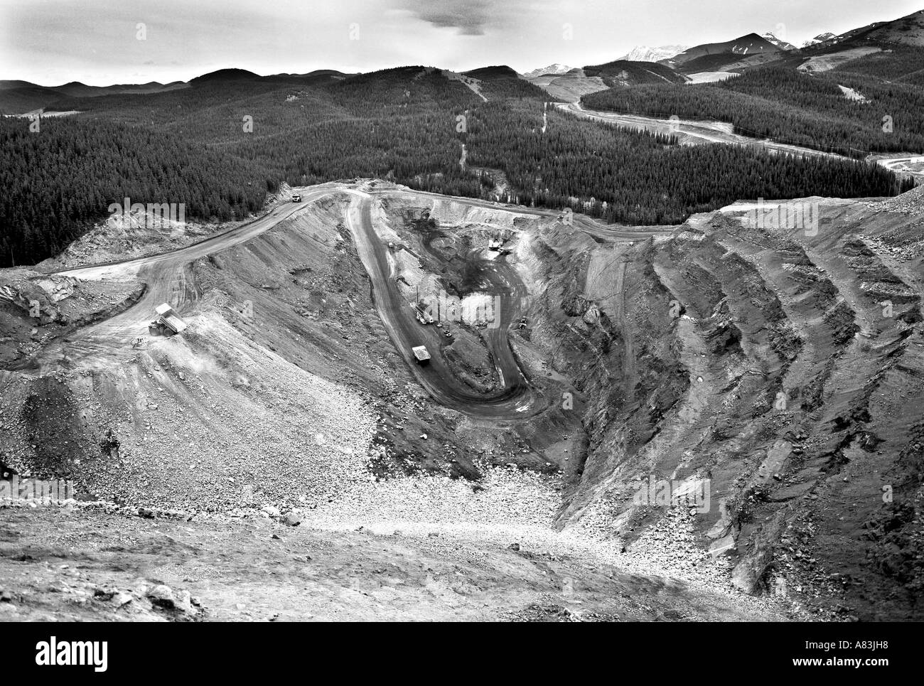 Open Pit Coal Mine Stock Photo