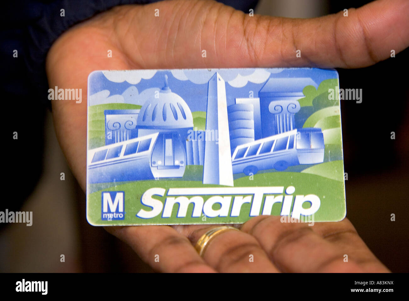 Smartrip monthly metro card for the Metrorail system in Washington D C