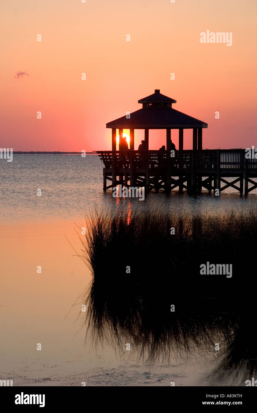 Sunset on Abelmarle Sound at Kitty Hawk North Carolina Stock Photo Alamy