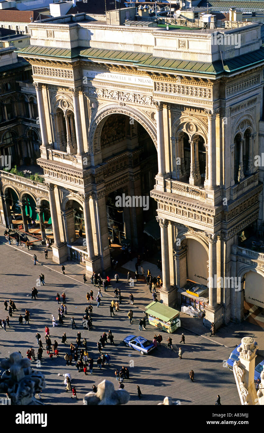 Vittorio Emanuele II Arch in Milan Italy Stock Photo