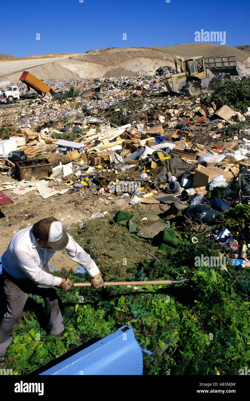 Man dumping yard waste at a landfill in Boise Idaho Stock Photo Alamy