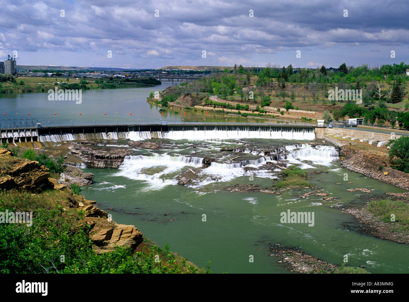 The Missouri River at Great Falls Montana Stock Photo - Alamy